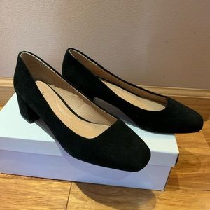 J JILL “PENELOPE” BLACK SUEDE HEELS - Size 7